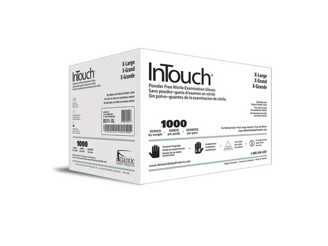 Atlantic Safety Products InTouch B311 Nitrile Black Gloves Large (Case Special)