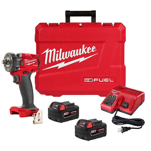 Milwaukee's 2855-22 Short Stubby 1/2 in. Fuel M18 One-Key High Torque Impact Kit With 2 Batteries & Charger