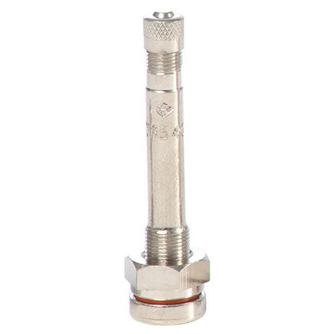 TR 543 Nickel Plated Metric Truck Valve 2.31 in. (9.7 mm Valve Hole)