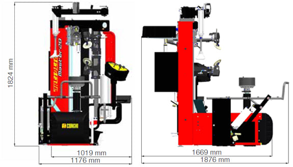 Corghi Artiglio AM28 Master Autolock Touchless Dual Bead Press Arm Tire Changer 28 in. Clamping
