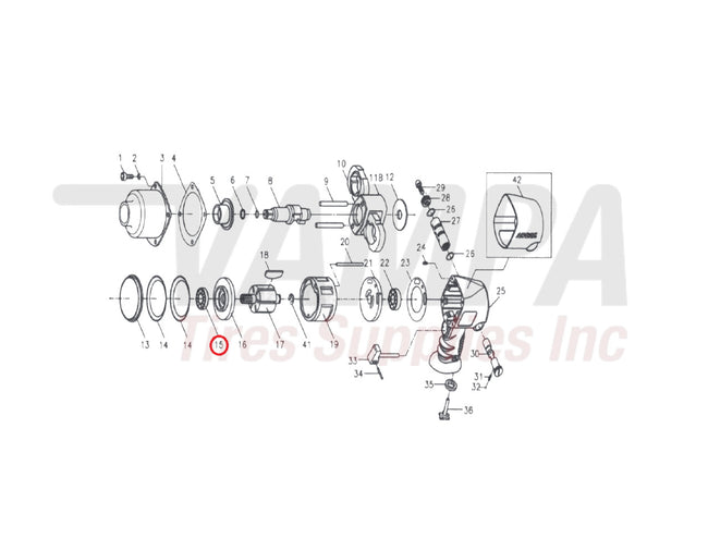AirCat 00-2317D Replacement Front Ball Bearing For ARC-1460XL