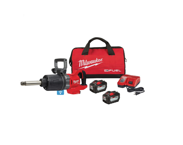 Milwaukee's 2869-22HD 1 in. Extended Shaft Fuel M18 D Handle One-Key High Torque Impact Kit With 2 Batteries & Charger