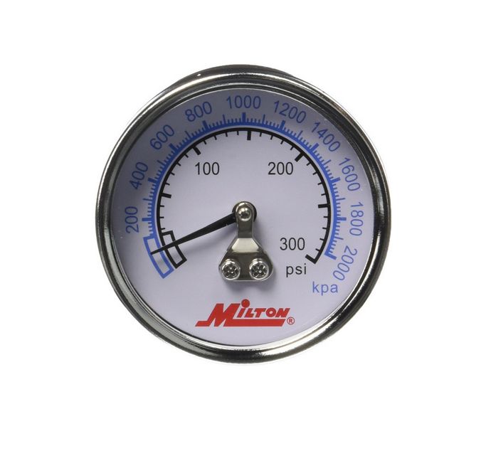 Milton 1192 Pressure Gauge Back Mount 300 Psi 1/4 in. NPT