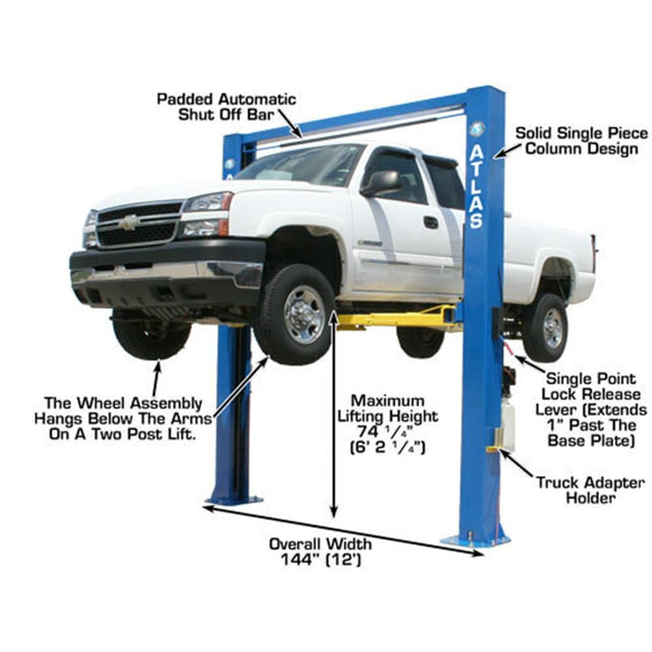 Atlas OHX10000X Commercial Grade Extra Tall 10,000 lb. Capacity 2-Post Lift vampa.net