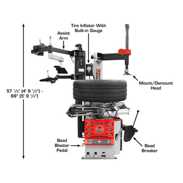 Atlas ATEAP-PTC300-FPD Platinum PTC300 Rim-Clamp Tire Changer with Assist Arm vampa.net
