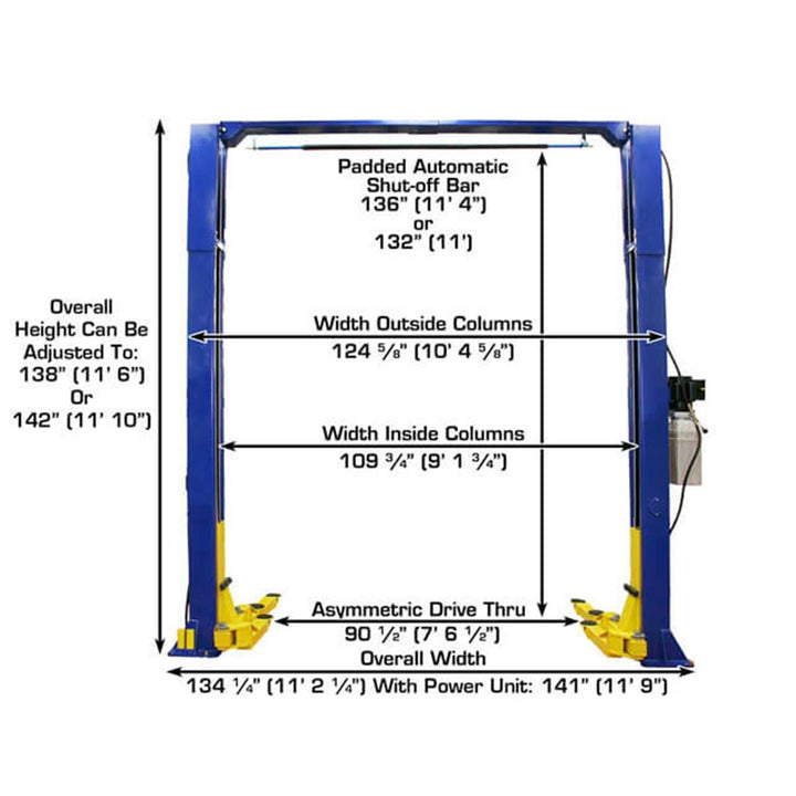 Atlas 9KOHX Overhead 9,000 lb. Capacity 2-Post Lift vampa.net