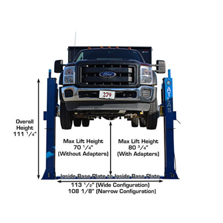 Atlas BP12000X Commercial Grade Baseplate 12,000 lb. Capacity 2-Post Lift vampa.net