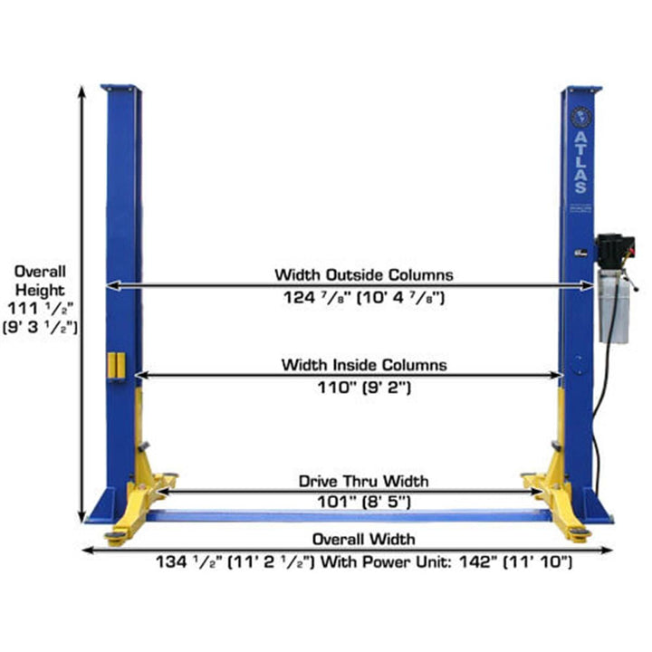 Atlas 9KBPX Baseplate 9,000 lb. Capacity 2-Post Lift vampa.net