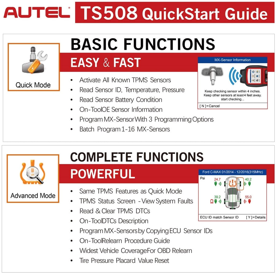 Autel MaxiTPMS TS508Wifi + 12 Sensor Bundle