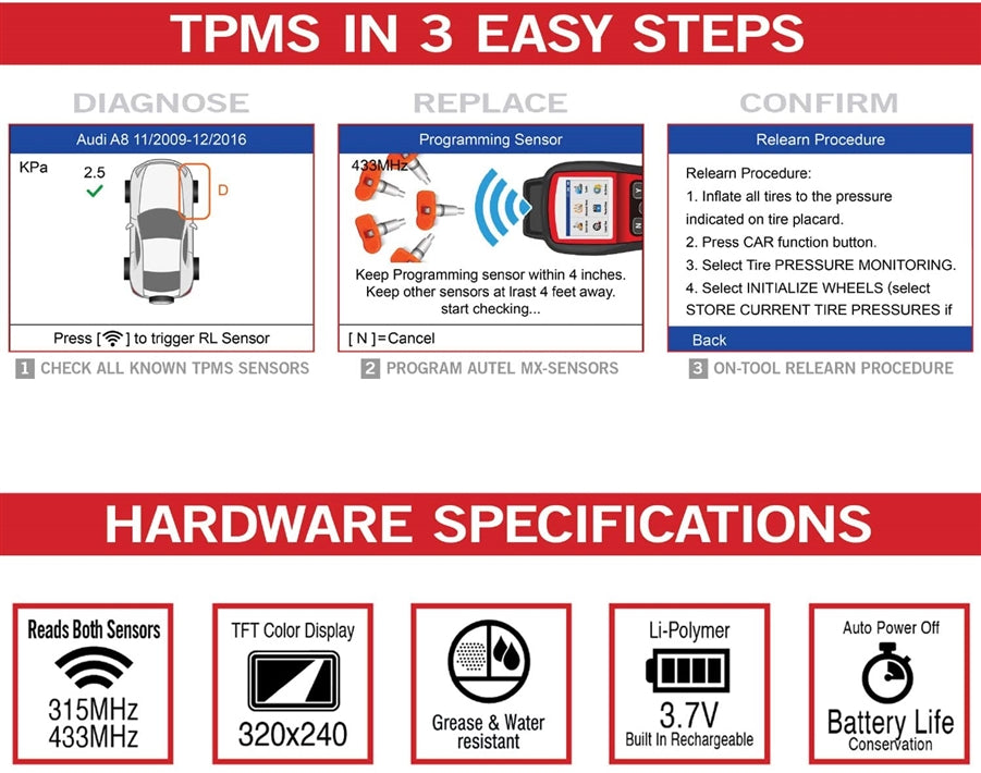 Autel MaxiTPMS TS508Wifi + 12 Sensor Bundle