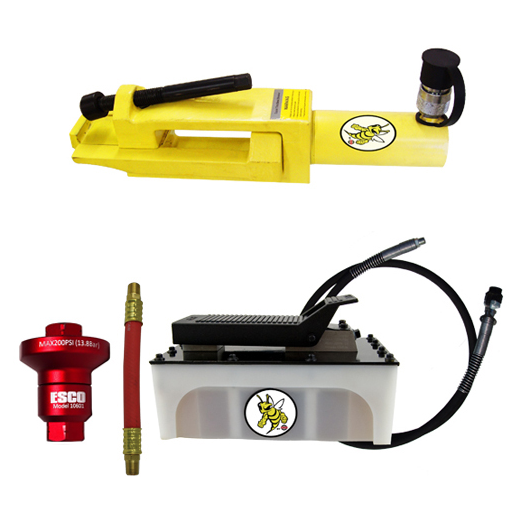 Esco Yellow Jackit 10822 Giant Tire/Earthmover Bead Breaker Kit - 5 Quart Hydraulic Air Pump vampa.net