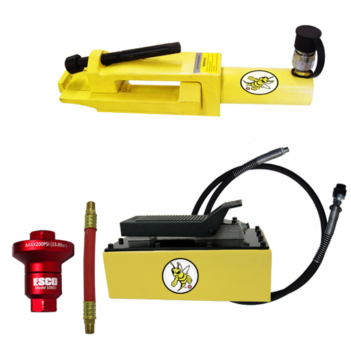 Esco Yellow Jackit 10823 Giant Tire/Earthmover Bead Breaker Kit - 5 Quart Hydraulic Air Pump vampa.net